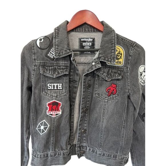 We Love Fine by Goldie Star Wars Patchwork Denim Jacket Black Sith Darkside Smal - Picture 2 of 10